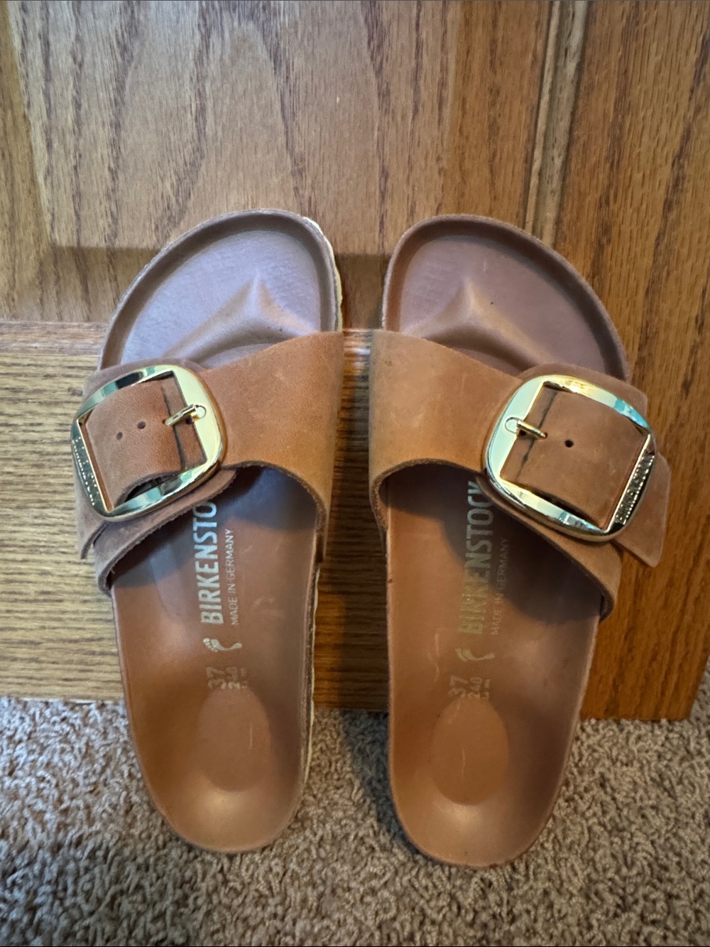 Birkenstock Madrid Big Buckle Sandals in Cognac - Picture 5 of 8